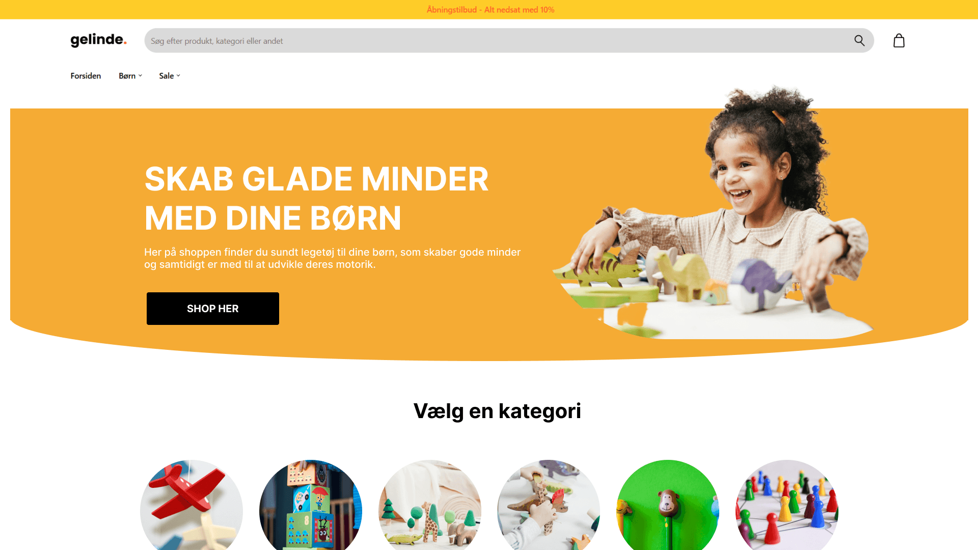 Professionel og responsiv webshop til baby- og børnelegetøj